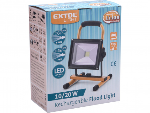 Reflektor LED 700 / 1400 lm dobíjecí s akumulátorem a se stojánkem Extol