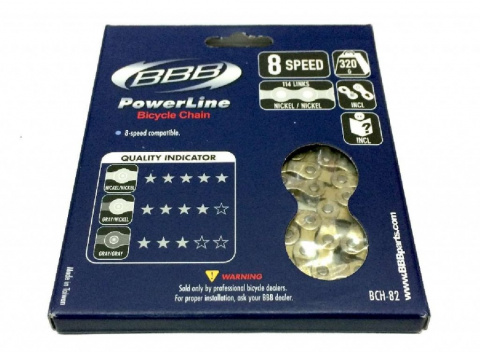 řetěz BBB BCH-82 PowerLine 8-rychlostní stříbrný