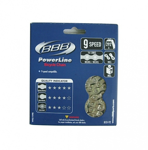 řetěz BBB BCH-92 PowerLine 9-rychlostní stříbrný