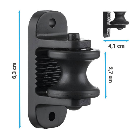 Rohový otočný izolátor s rolnou pro lana do 8 mm, na vruty - 4 ks