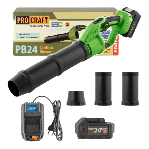 Sada aku fukar Procraft PB24 s baterií 20 V 4 Ah USB-C a rychlonabíječkou 20/2.4A | SPB24bb/20/4C/20/2.4A