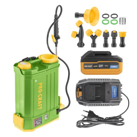 Sada aku postřikovač Procraft AS20-12 sada s baterií 20V 4Ah a nabiječkou | SAS20-12/20-4Turbo/20-2.4A