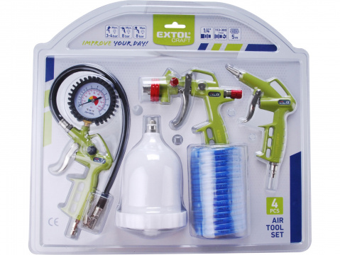 Sada ke kompresoru Extol Craft 99303 se stříkací pistolí a dalším příslušenstvím