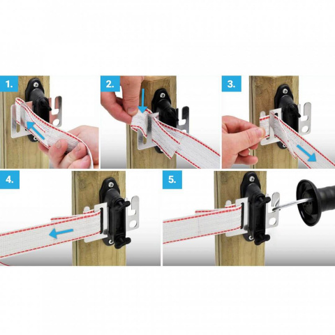 Sada multifunkční izolátory s destičkou + objímky na T-sloupky pro izolátory se závitem M6