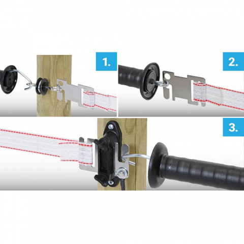 Sada multifunkční izolátory s destičkou + objímky na T-sloupky pro izolátory se závitem M6