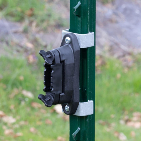 Sada multifunkční izolátory s destičkou + objímky na T-sloupky pro izolátory se závitem M6