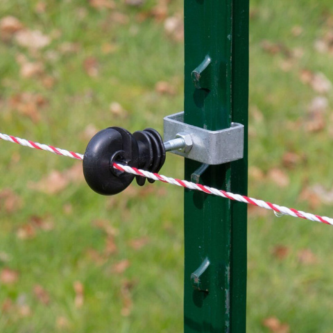 Sada multifunkční izolátory s destičkou + objímky na T-sloupky pro izolátory se závitem M6