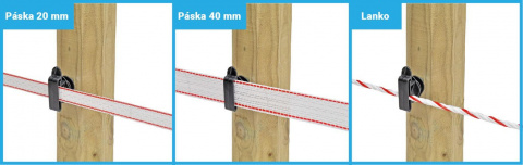 Sada ploché izolátory pro elektrický ohradník 250 ks včetně šroubovacího nástavce