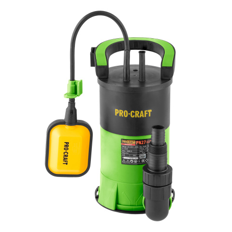 Sada ponorné čerpadlo Procraft PN27 a zelená zahradní hadice Procraft PR-4GH2525 | SPN27/PR-4GH2525