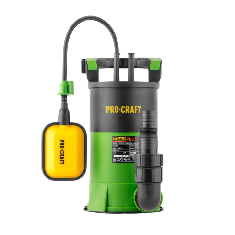 Sada ponorné čerpadlo Procraft PN27 a zelená zahradní hadice Procraft PR-4GH2525 | SPN27/PR-4GH2525