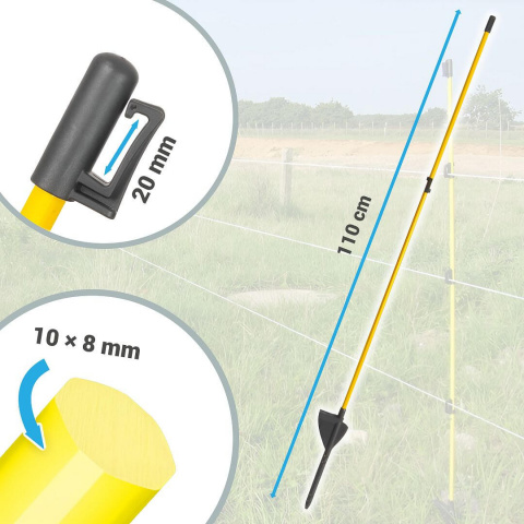 Sada pro elektrický ohradník na zahradu pro kočky a psy - DUO zdroj - sklolamináty - lanko 300 m