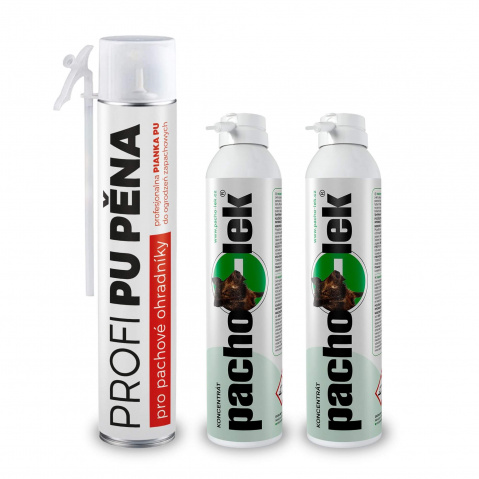 Sada PROTI prasatům - na ochranu travních ploch a hřišť až 4 km, 1 ks PU pěny + 2 ks koncentrátu