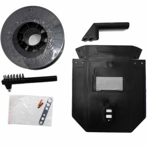 Sada svářecí poloautomatický invertor SPI-320 s úhlovou bruskou PW2450 + drát FW81 + kukla + magnet | SSPI-320/PW2450/SPH90