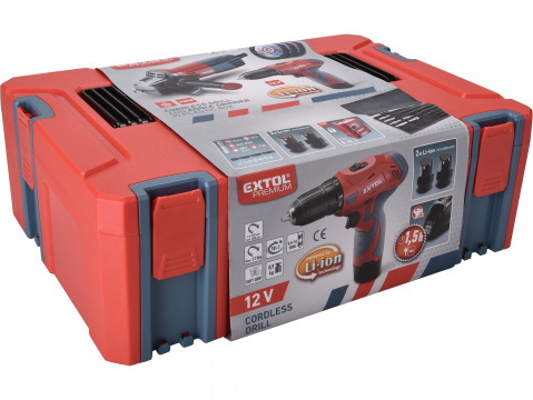 Sada vrtačka aku 12V a bruska úhlová 125mm v plastovém boxu