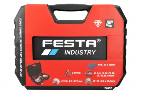 Sada vykružovacích diamantových korunek a kotoučů FESTA INDUSTRY 13ks