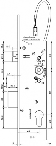 SAM EL 9245 - elektromechanický samozamykací zámek