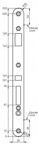SAM LI 3 - čelo zámku SAM LI 3