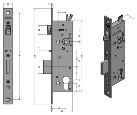 SAM REV MI 9235 - elektromechanický samozamykací zámek