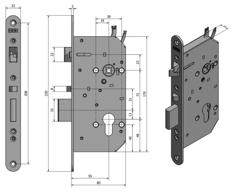 SAM REV MI P 7255 - elektromechanický samozamykací zámek