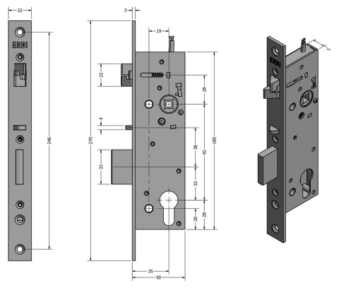 SAM REV P 9235 - elektromechanický samozamykací zámek