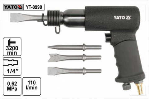 Sekáč vzduchový Yato YT-0990 se sadou sekáčů