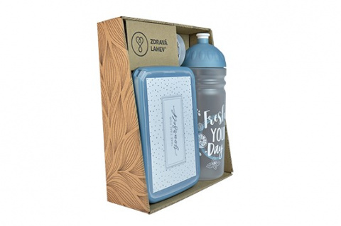 set R&B box a lahev FRESH 2v1 šedomodrá 700ml