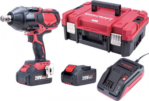 Set WORCRAFT XCUBE007 Aku rázový utahovák  CIW-S20LiB-1800, 1/2" 350Nm, 2x4.0Ah, nabíječka