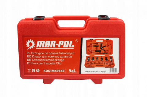 SILVER Kleště na hadicové spony, sada 9ks