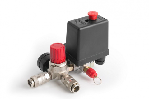 SILVER Tlakový spínač na kompresor 230V, s regulátorem, 2 výstupy