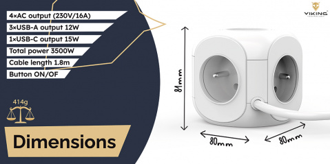 Síťový adaptér Viking AC Cube