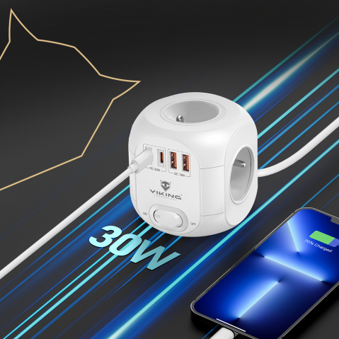 Síťový adaptér Viking AC CUBE PD30