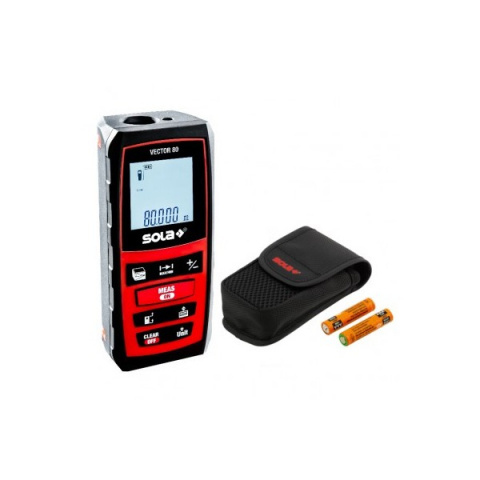 SOLA VECTOR 80 laserový měřič vzdálenosti, dálkoměr, 80m, baterie 2x AA 1,5V