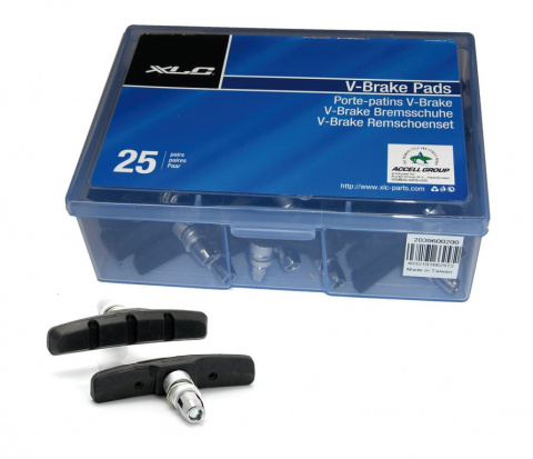 špalíky XLC BS-V01 V-Brake černé, sada 25 párů