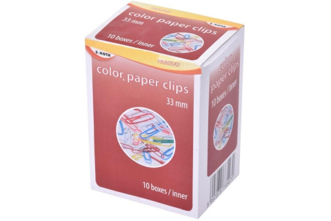 Spony dopisní, 33 mm, 100 ks, mix barev