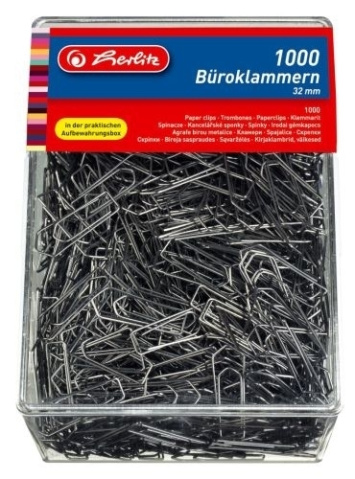 Spony dopisní Herlitz, 32 mm, 1 000 ks