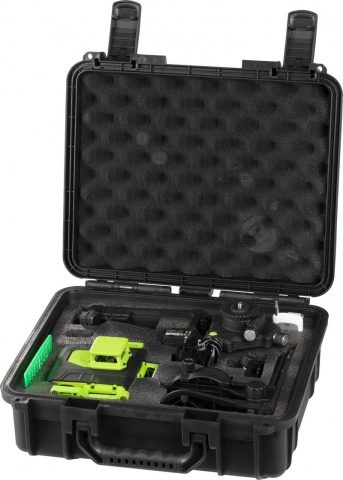 STREND PRO 904DG Křížový laser 3D 360° zelený paprsek, samonivelační, 30/50m, dál. ovladač