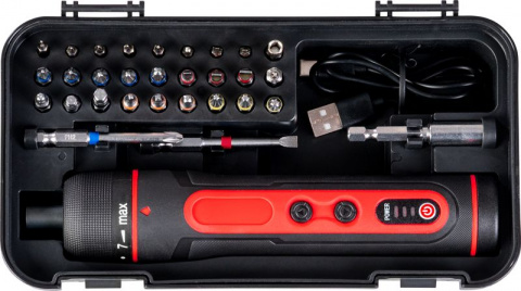 STREND PRO Aku šroubovák Mini, nabíjecí USB-C, v pouzdře se sadou bitů