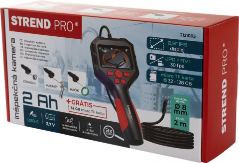 STREND PRO CB433 Endoskop inspekční kamera, sonda, s funkcí nahrávání + SD karta ZDARMA