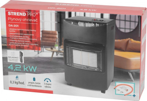 STREND PRO DA-201F Plynové topidlo 4,2kW ohřívač přímotop + hadice a regulátor
