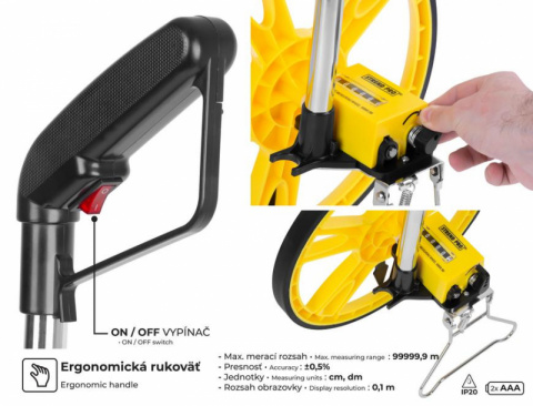 Strend Pro DMW601 Měřící kolečko, krokové, ANALOGOVÉ