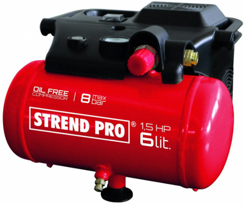 STREND PRO Přenosný kompresor BOF1506, bezolejový, 1,1 kW, 6 lit.