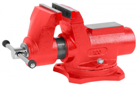 STREND PRO Profi svěrák 100 mm dílenský stolní zámečnický otočný, SG ocel