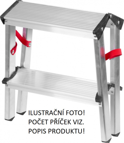 STREND PRO Schůdky skládací oboustranné, 3 stupně, 59cm, nosnost 125kg