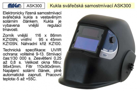 Svářecí kukla samostmívací ASK 300