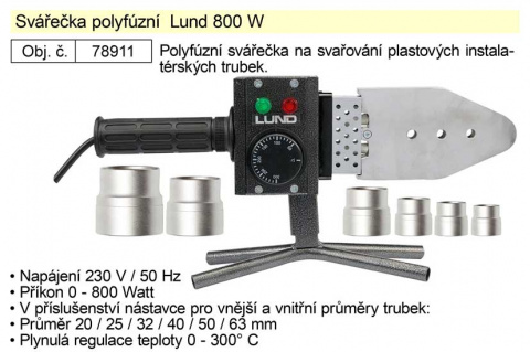 Svářečka polyfúzní Lund 800W TO-78911