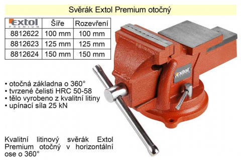 Svěrák Extol Premium otočný 125 mm
