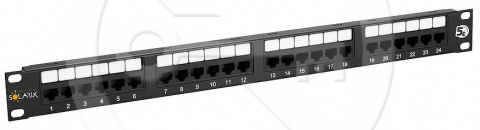 SX24-5E-UTP-BK - 19" patch panel, 1U, 24x RJ45 CAT5E UTP