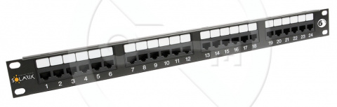 SX24-6-UTP-BK - 19" patch panel, 1U, 24x RJ45 CAT6 UTP