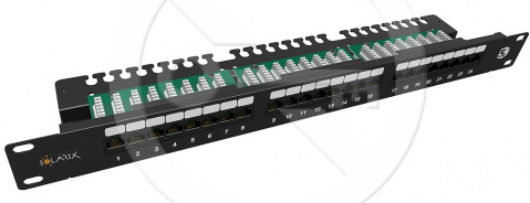 SX24L-5E-UTP-BK-N - 19" patch panel, 1U, 24x RJ45 CAT5E UTP