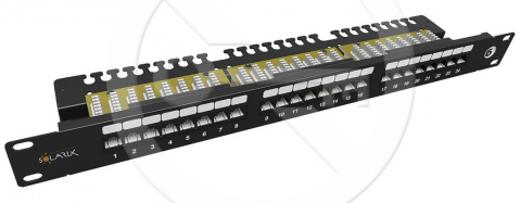 SX24L-6-UTP-BK-N - 19" patch panel, 1U, 24x RJ45 CAT6 UTP
